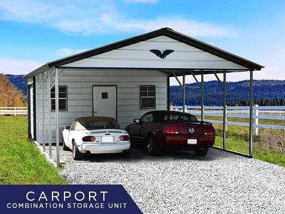 RV Carport With Storage Shed