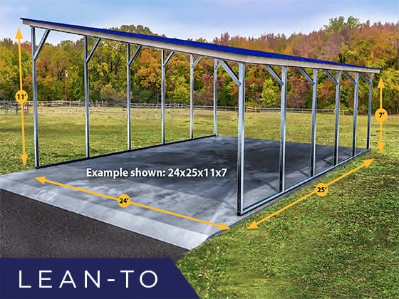 metal lean to carport prices