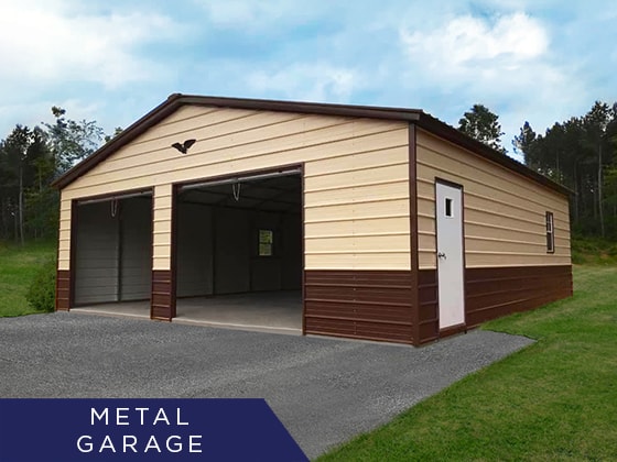2 Car Metal Garage With Lean To
